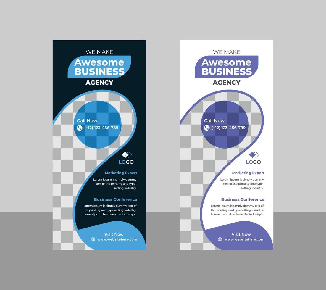 Business Roll Up Set Standee Design. Banner Template design vector