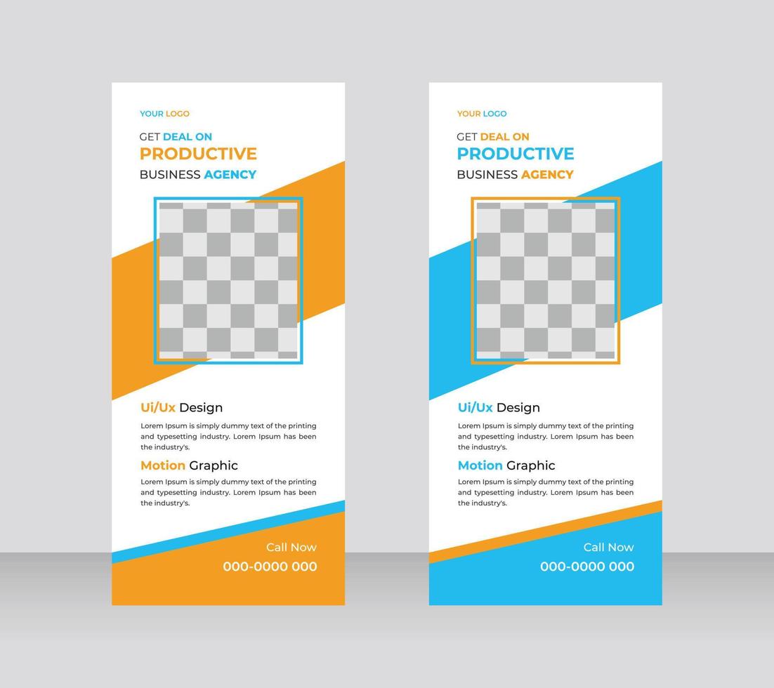 Roll Up Design Template. Banner Design. vector