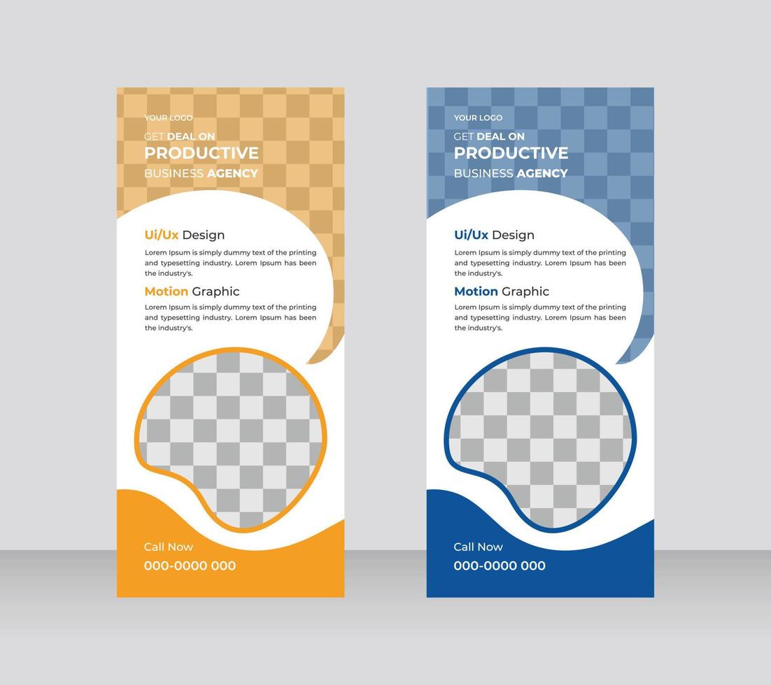 Roll Up Design Template.  Banner Design. vector