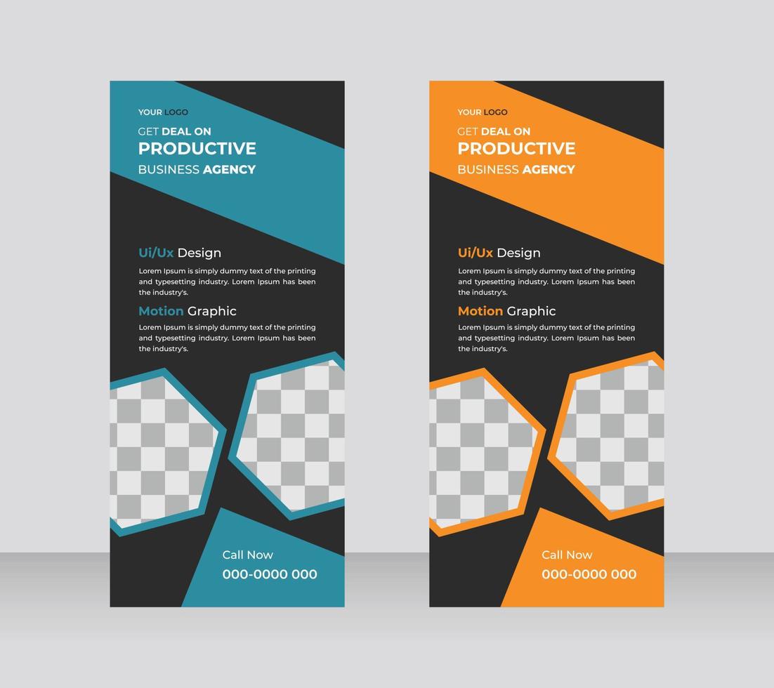 Roll Up Design Template.  Banner Design. vector