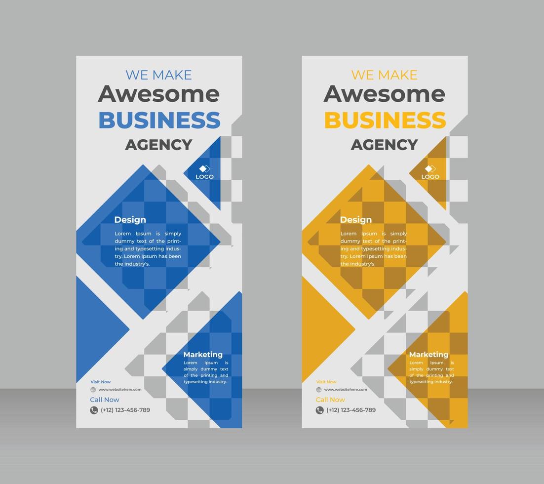 Travel agency rollup banner design modern tour agency vector