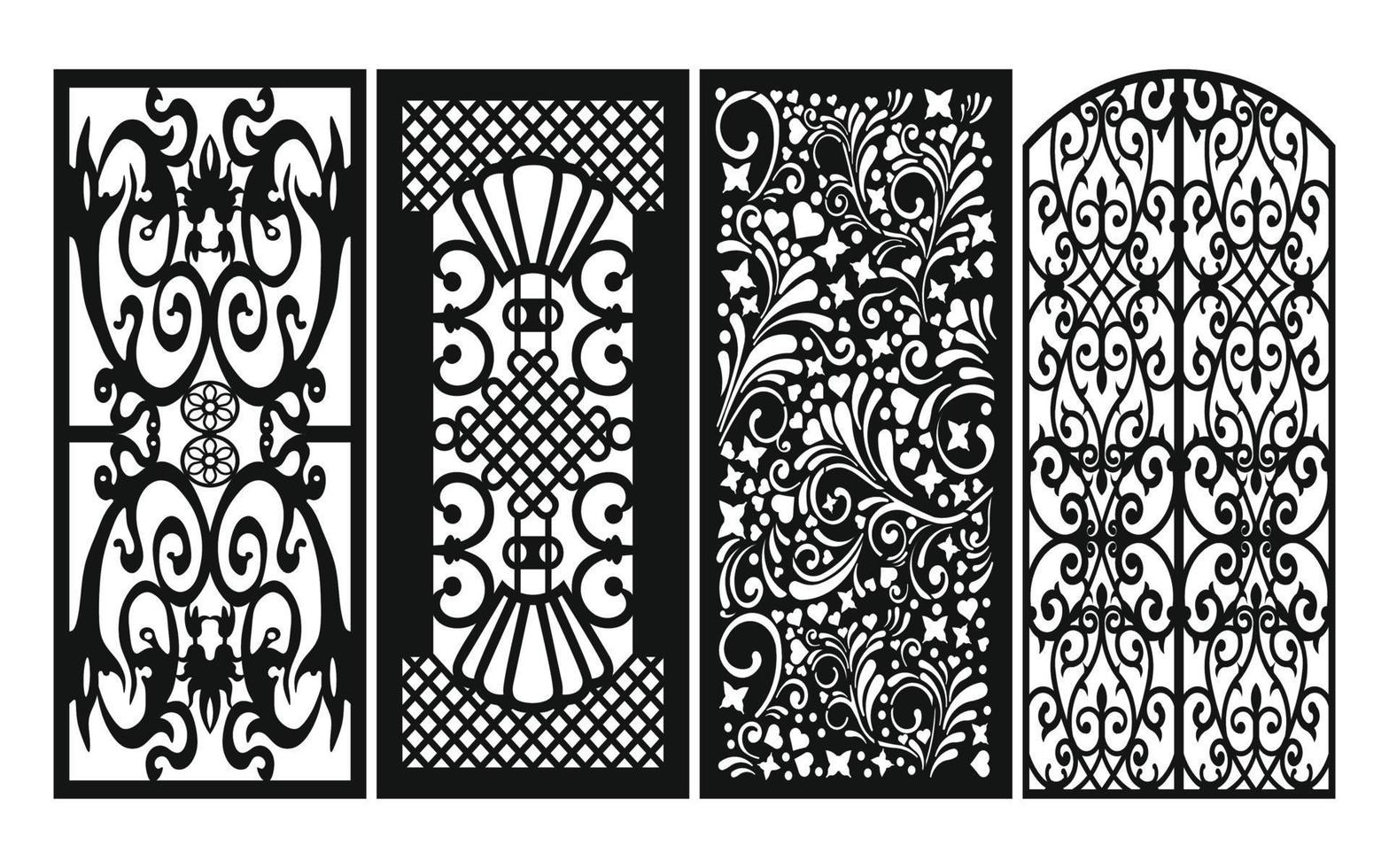 patrones florales decorativos, plantilla geométrica para corte por láser cnc vector