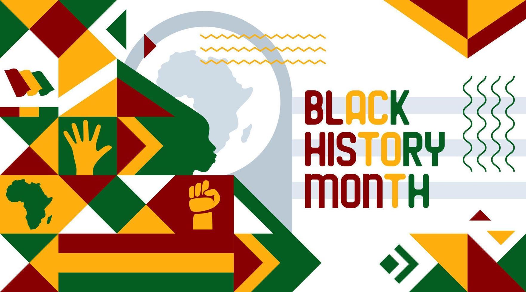 Black History Month Banner Abstract Geometric Background Design vector