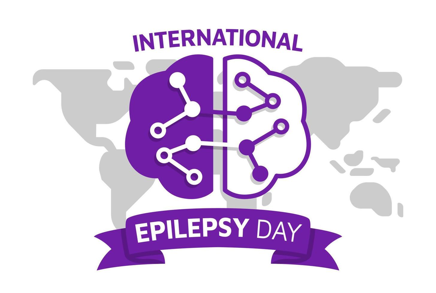 World International Epilepsy Day Background Design Concept. With a brain disease object vector