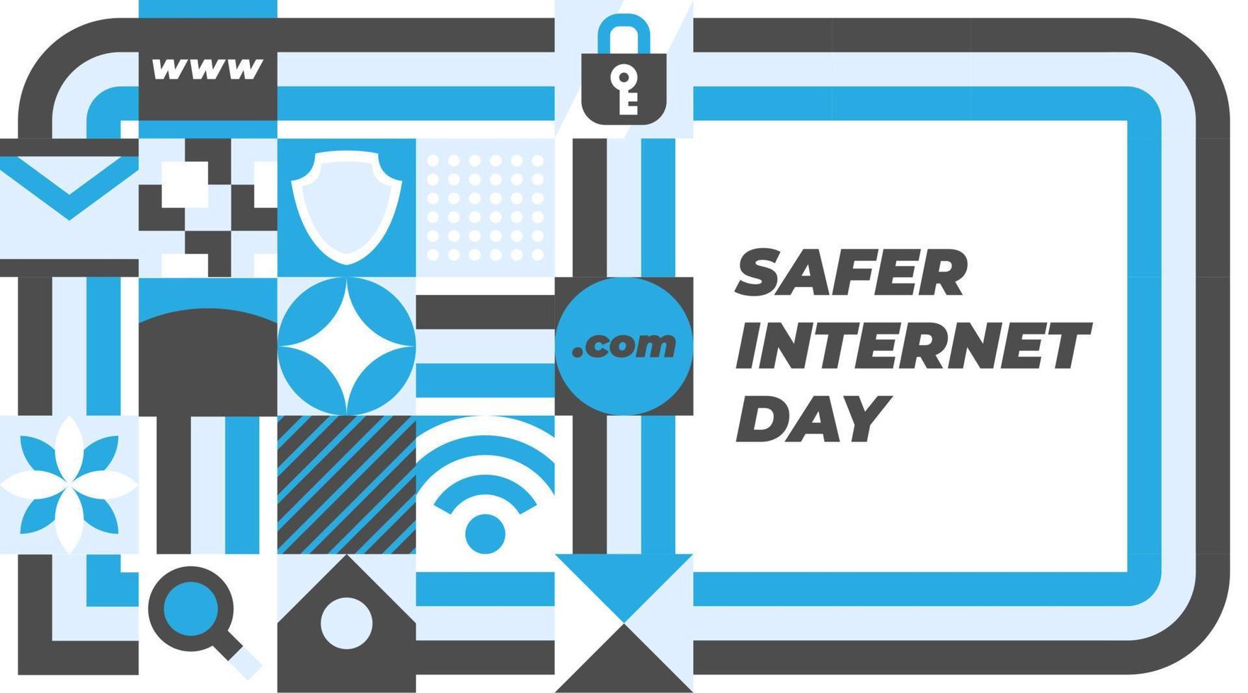 Safer Internet Day. Cyber security concept template for banner, card, poster, background vector