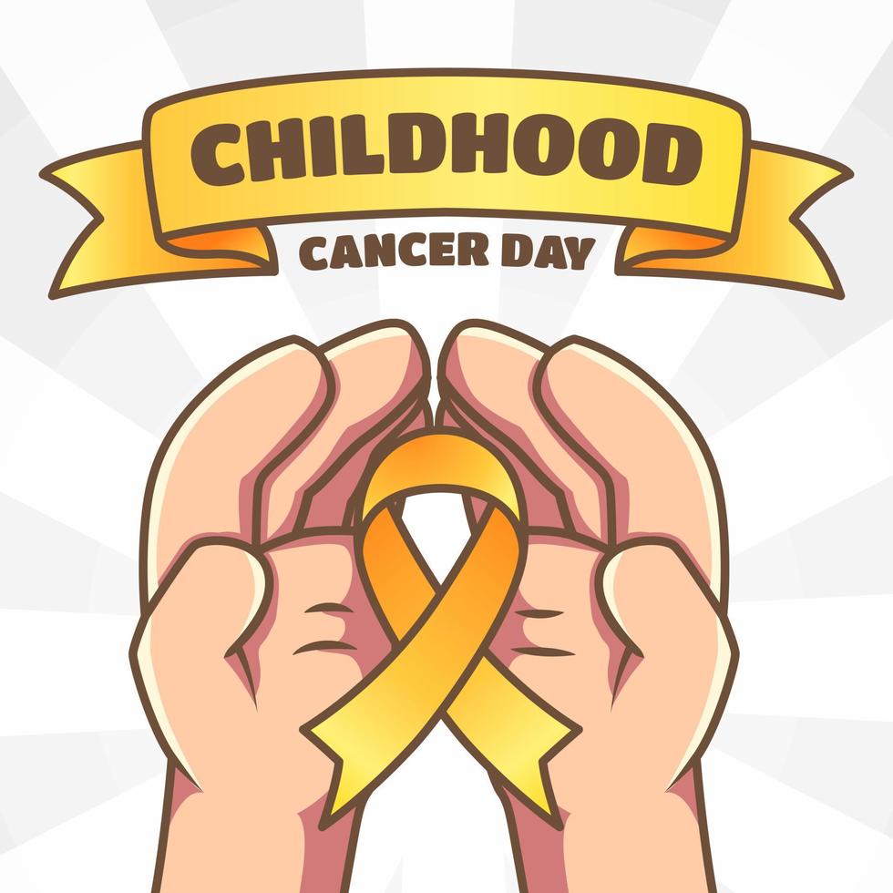 International Childhood Cancer day. ICCD raise awareness, support for children and adolescents with cancer vector