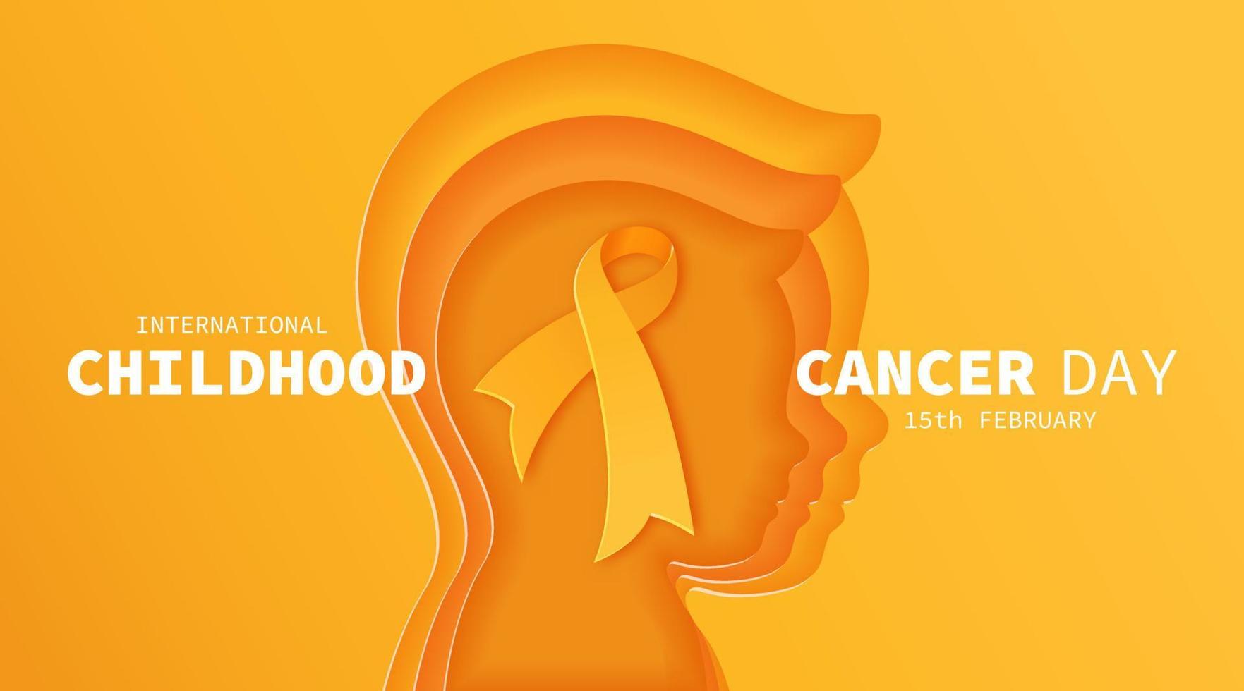 International Childhood Cancer day. ICCD raise awareness, support for children and adolescents with cancer vector