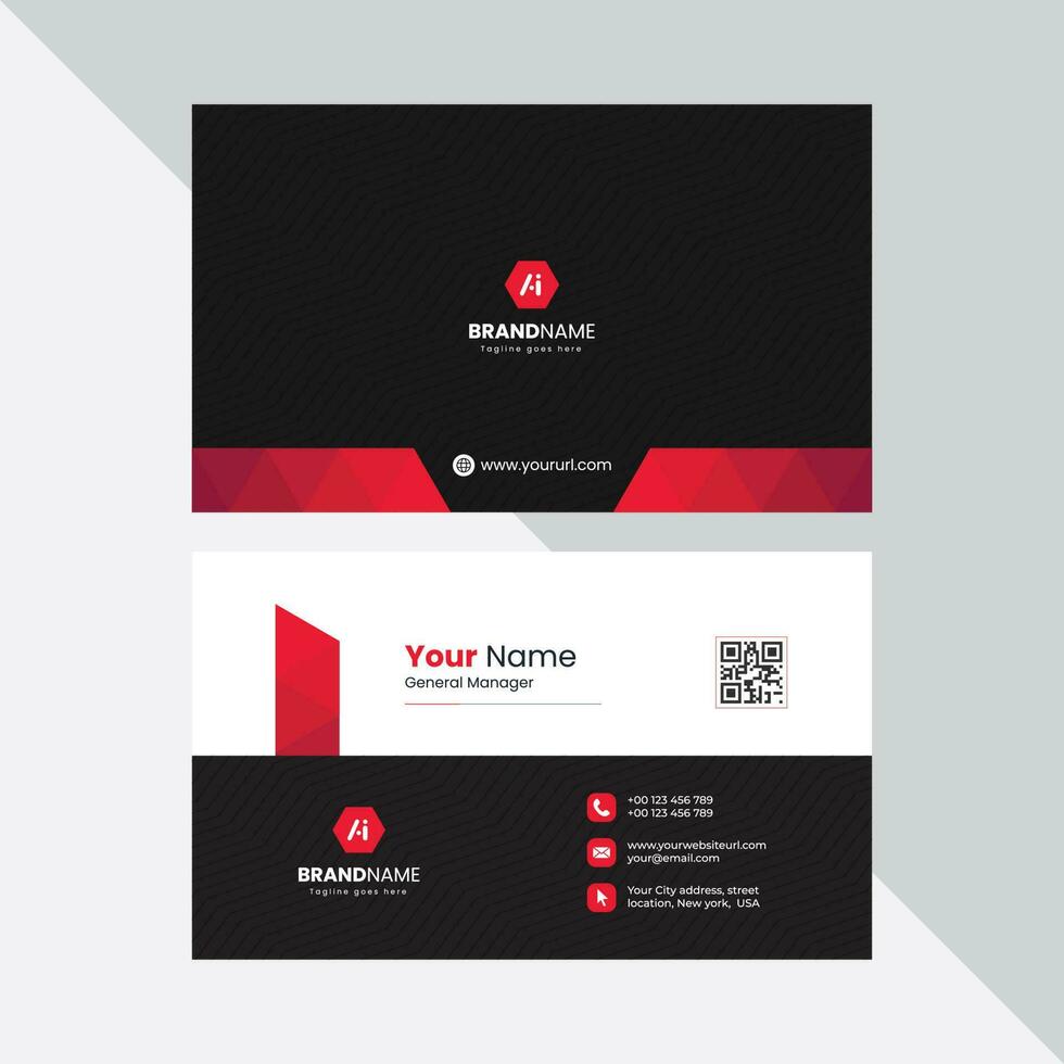 Modern Professional Business Card, Creative And Simple Business Visiting Card, Business Card Design Template vector