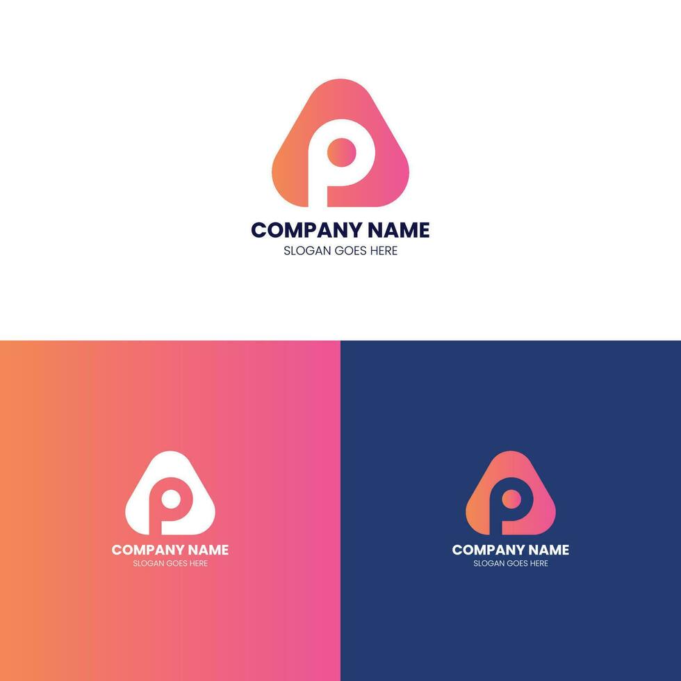 PA monogram logo isolated with a triangle shape, letter p logo design vector