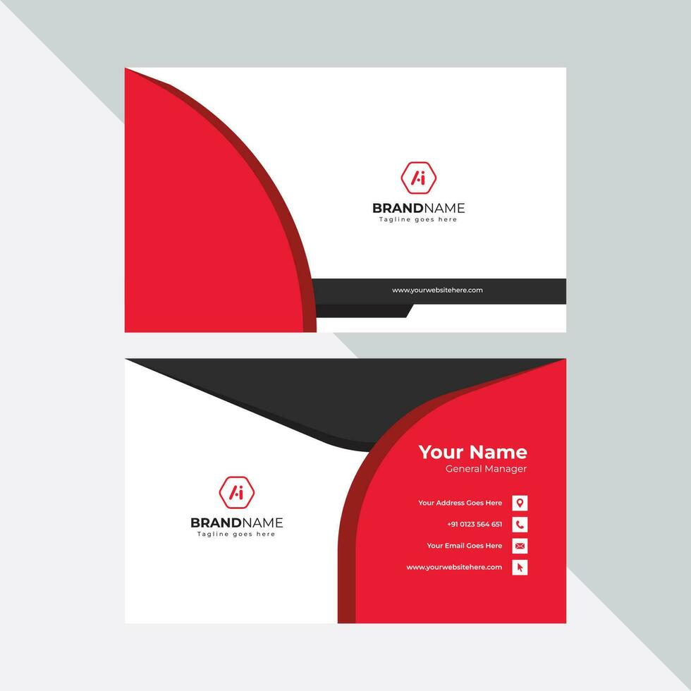 Modern Professional Business Card, Creative And Simple Business Visiting Card, Business Card Design Template vector