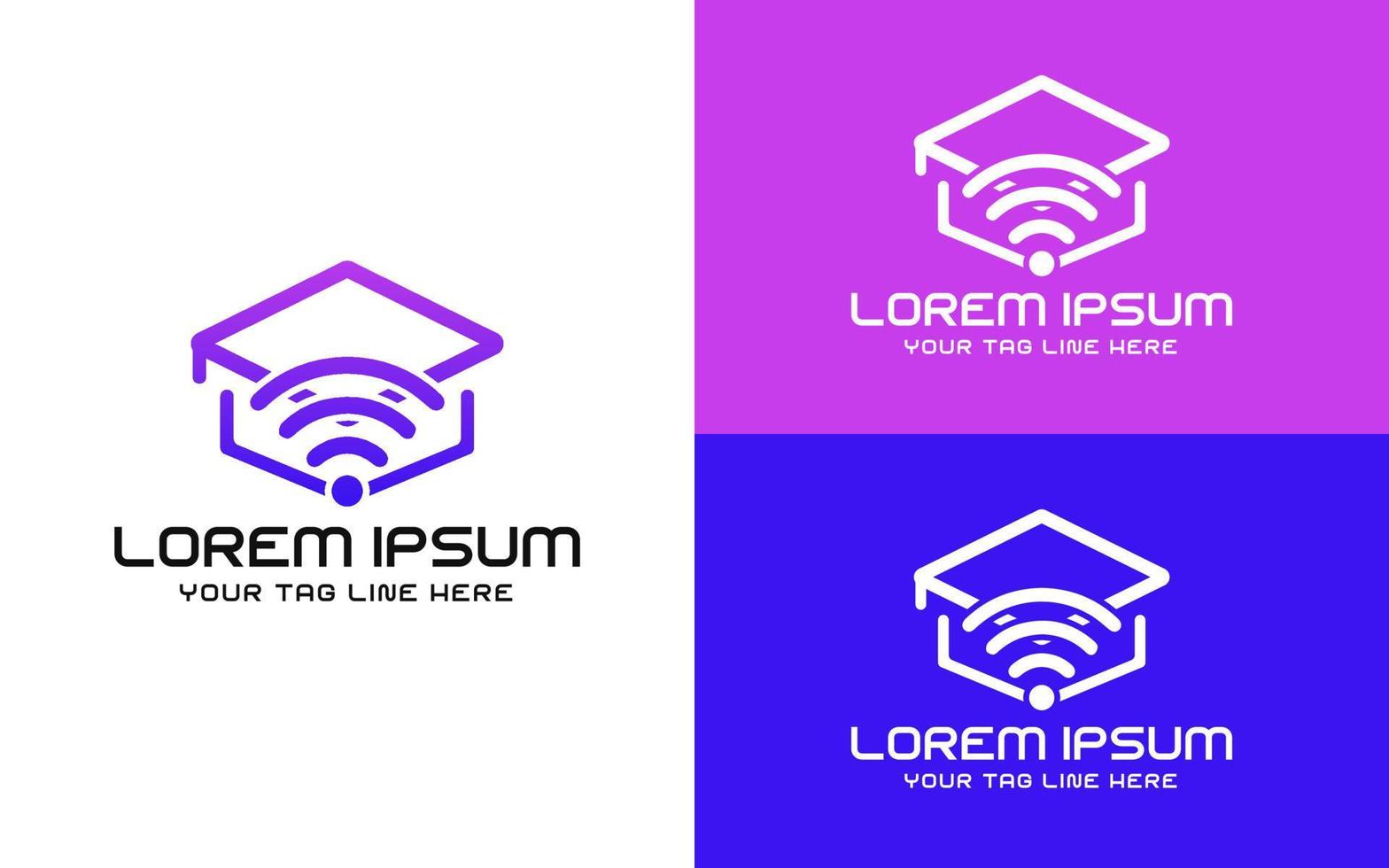 Modern Online Learning Logo Design vector