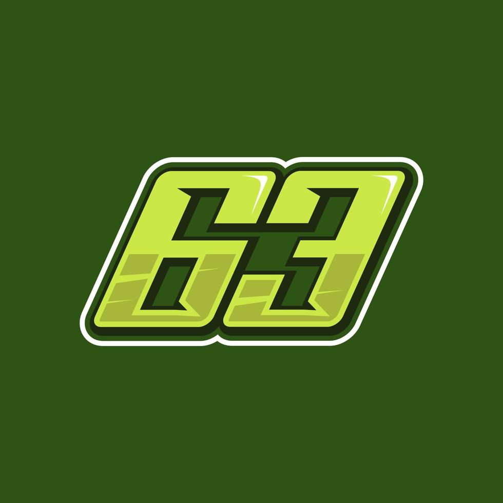 Racing number 63 logo design vector