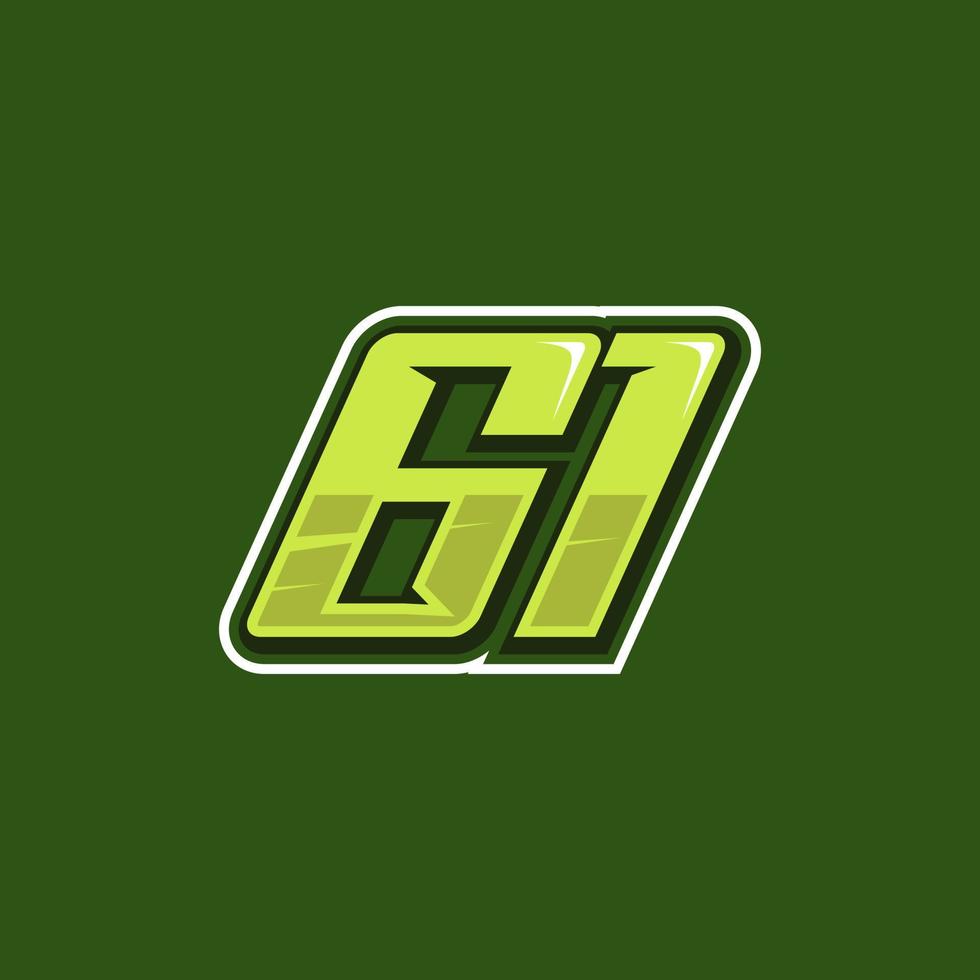 Racing number 61 logo design vector