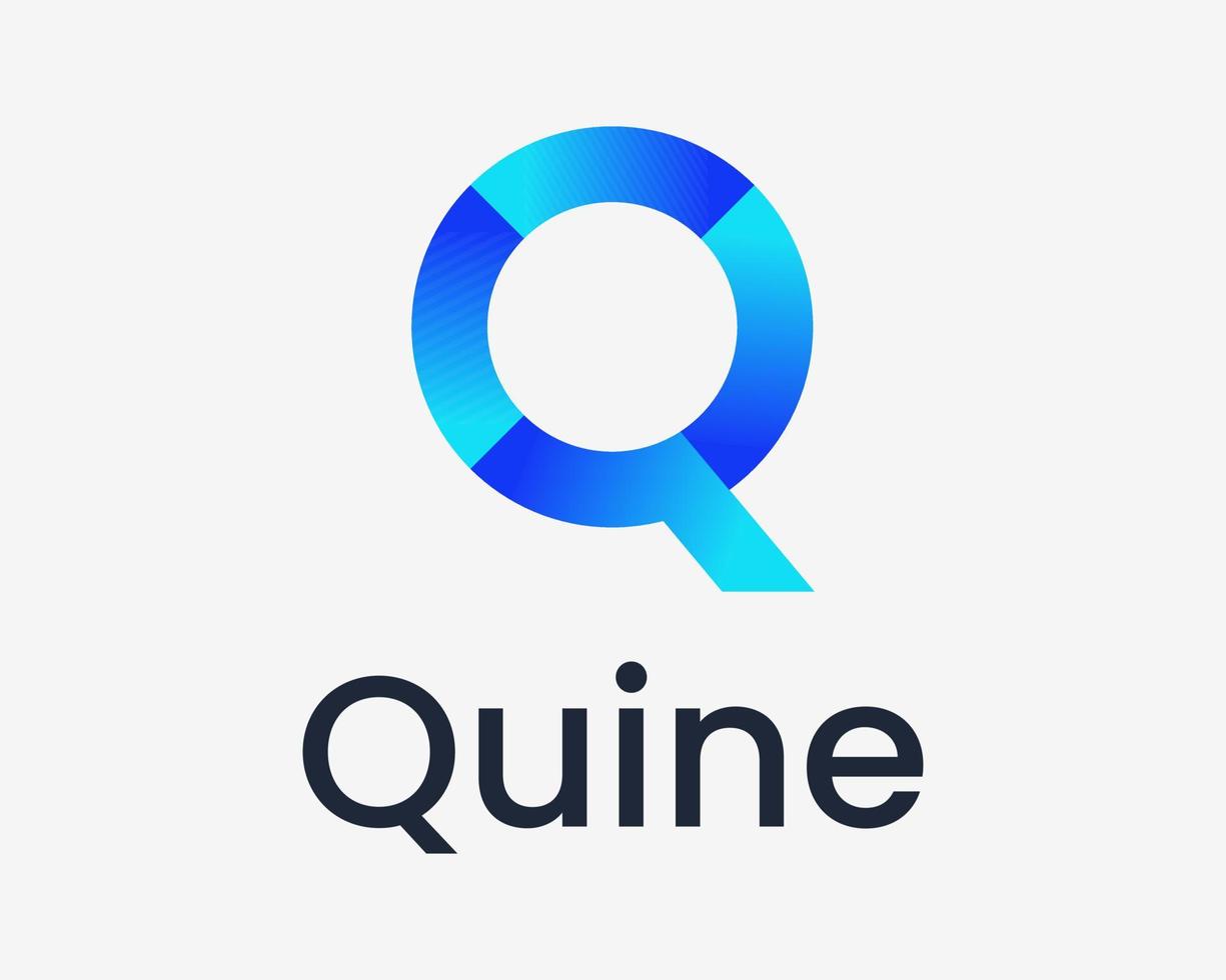 Letter Q Colorful Motion Circle Cycle Twist Rotation Recycle Process Modern Vector Logo Design