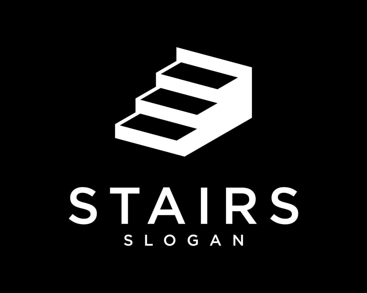 Stairs Staircase Stairway Up Stair Ladder Climb Step Upstairs 3D Geometric Simple Vector Logo Design