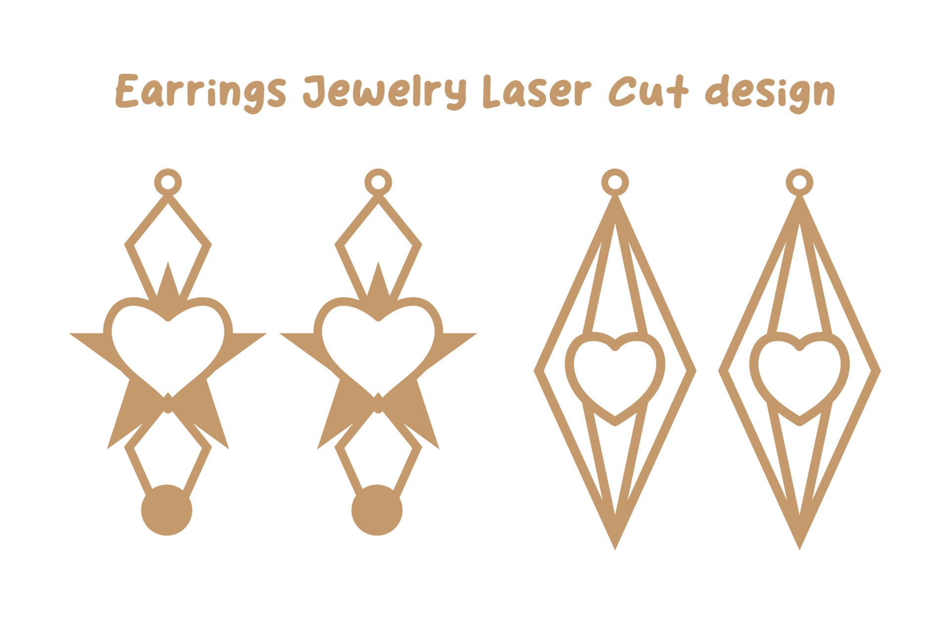 Valentines Earrings Jewelry Laser Cut design 17080594 Vector Art at