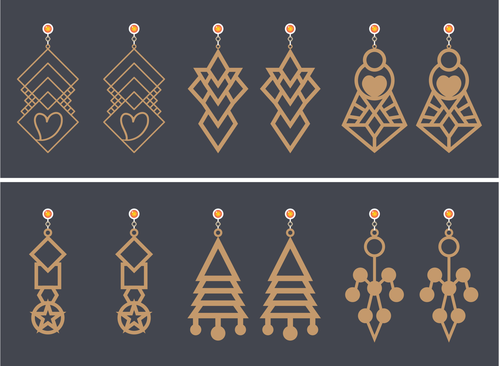 Earrings Jewelry Laser Cut design 17080598 Vector Art at Vecteezy