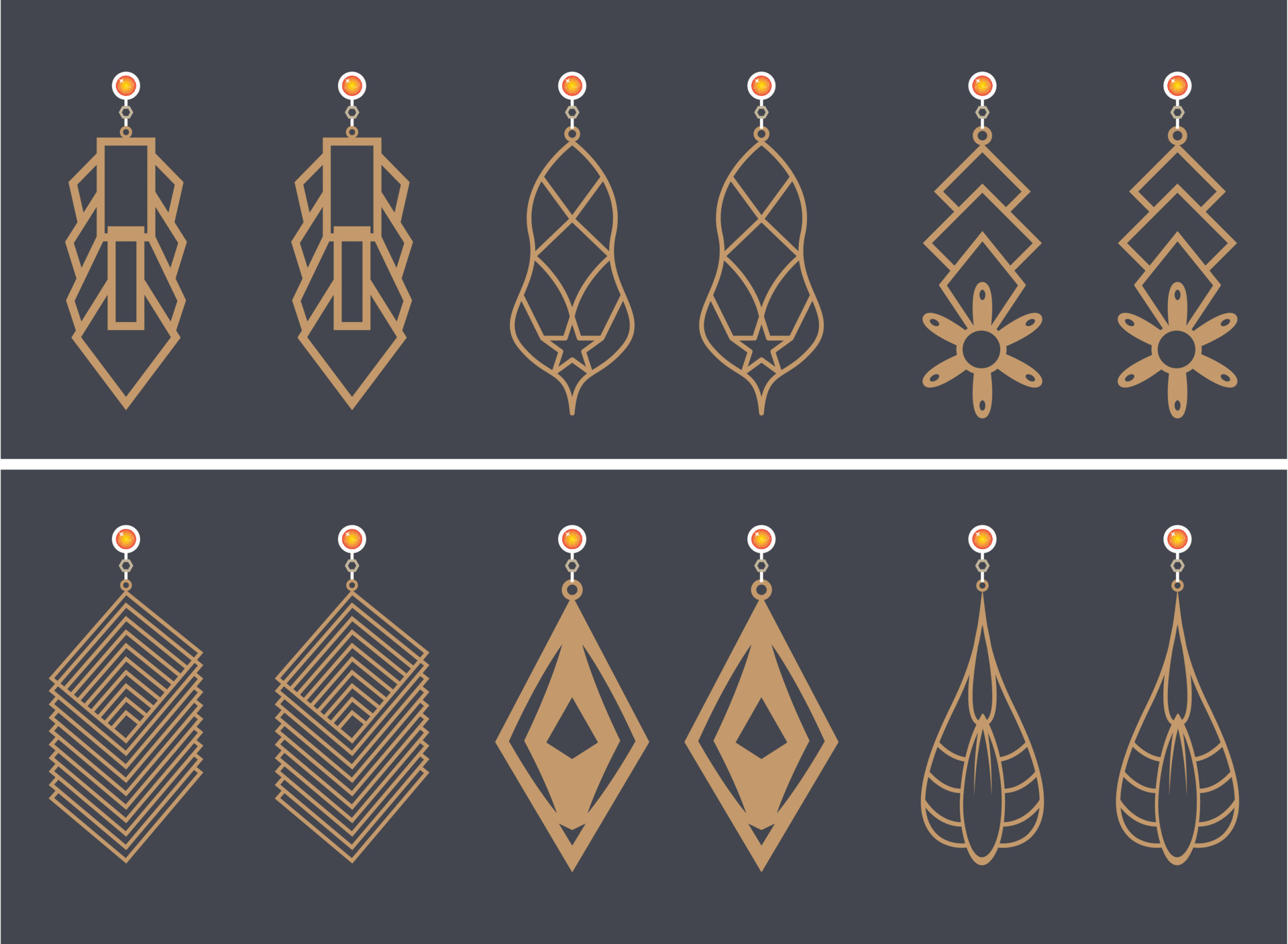 Earrings Jewelry Laser Cut design 17080599 Vector Art at Vecteezy