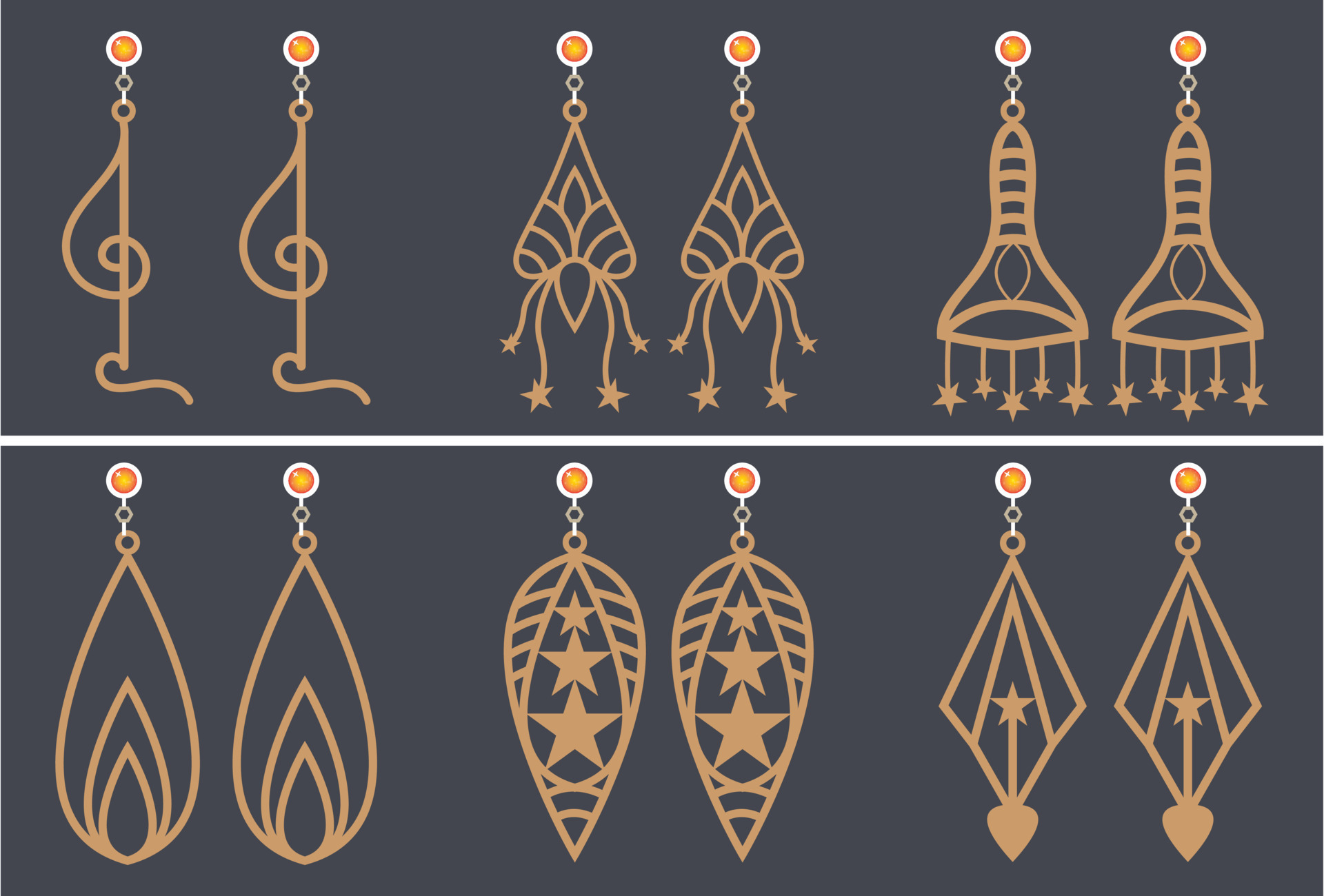 Earrings Jewelry Laser Cut design 17080602 Vector Art at Vecteezy