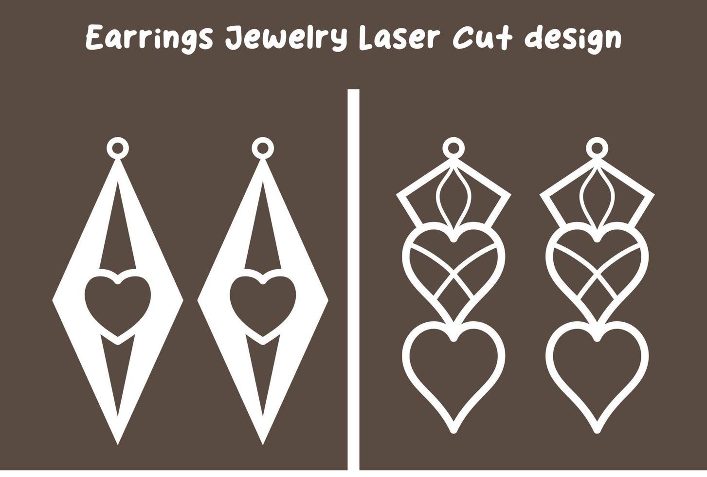 diseño de corte láser de joyería de aretes de san valentín vector