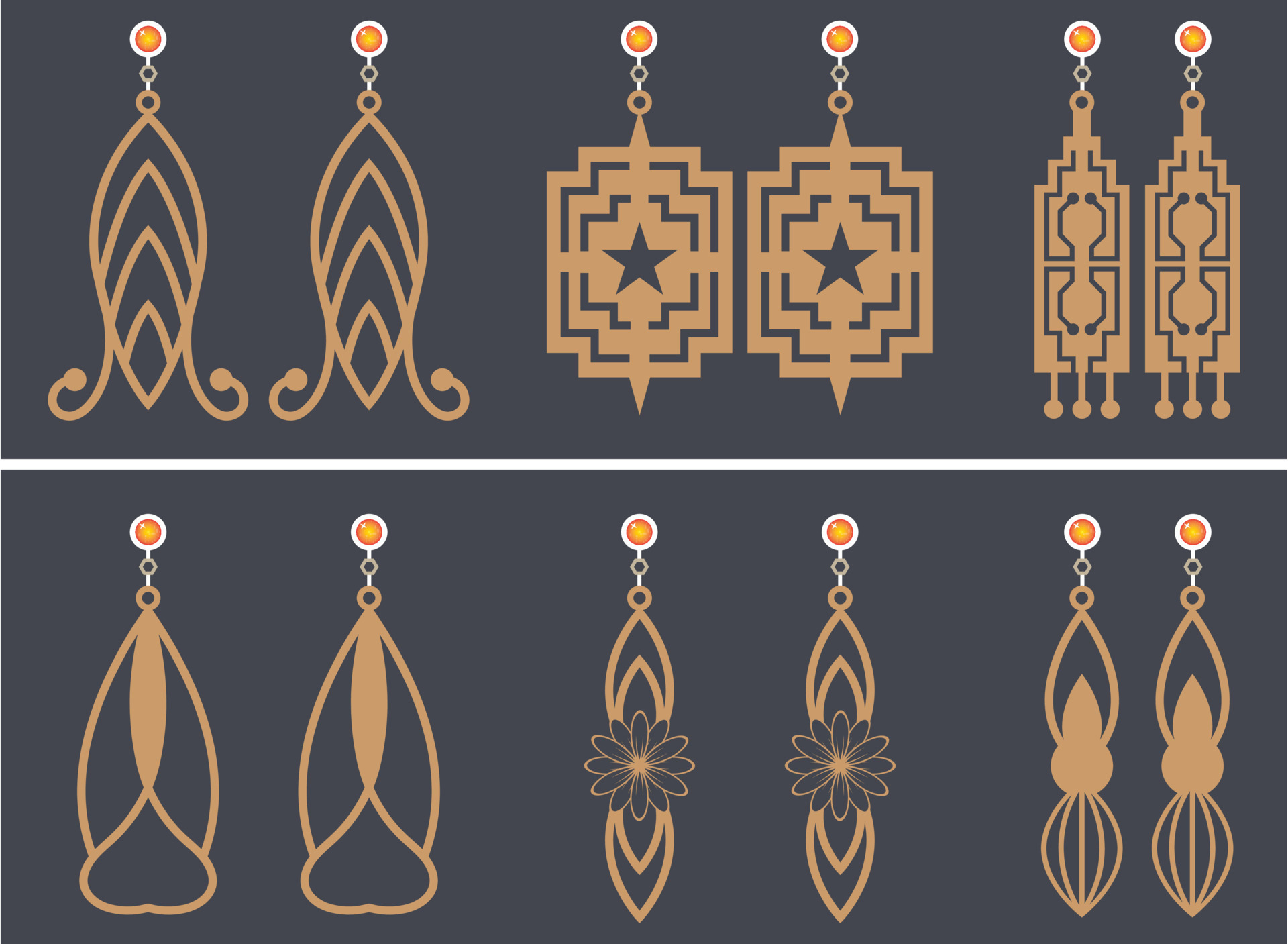 Earrings Jewelry Laser Cut design 17080605 Vector Art at Vecteezy