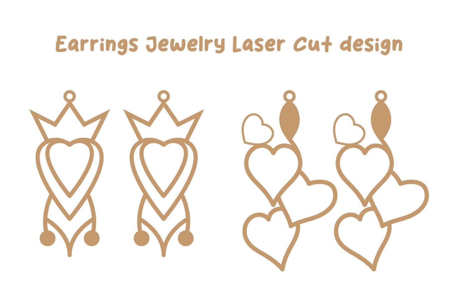 Valentines Earrings Jewelry Laser Cut design vector