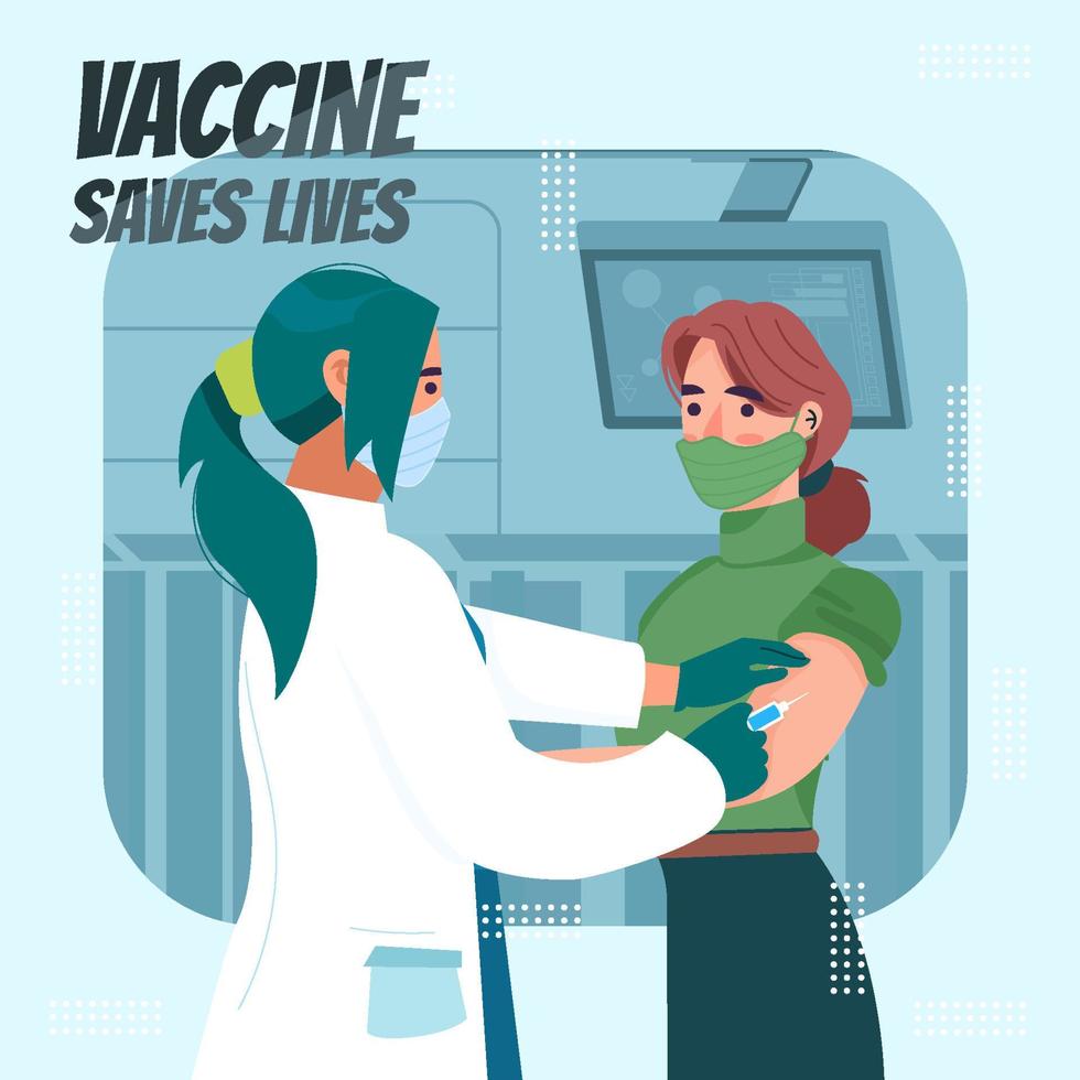 doctora dando vacunas al concepto de mujer vector