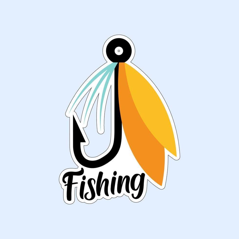 Beautiful fish stickers on colorful background for fishing lovers vector