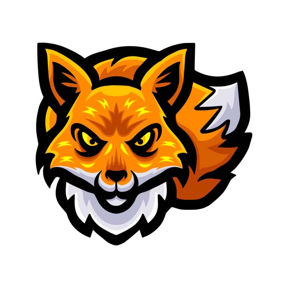 diseño de mascota con logo de cabeza de zorro vector