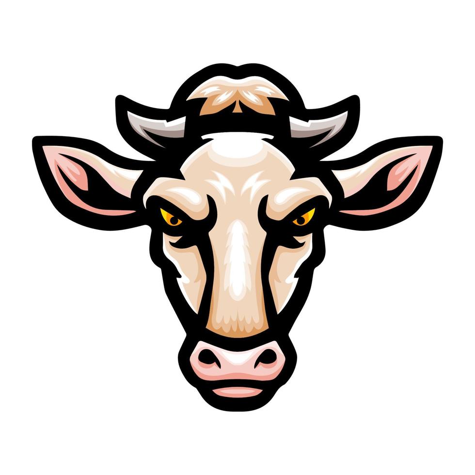 Cow Head Logo Mascot Design vector