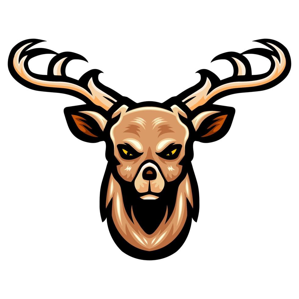 diseño de mascota con logotipo de cabeza de ciervo vector