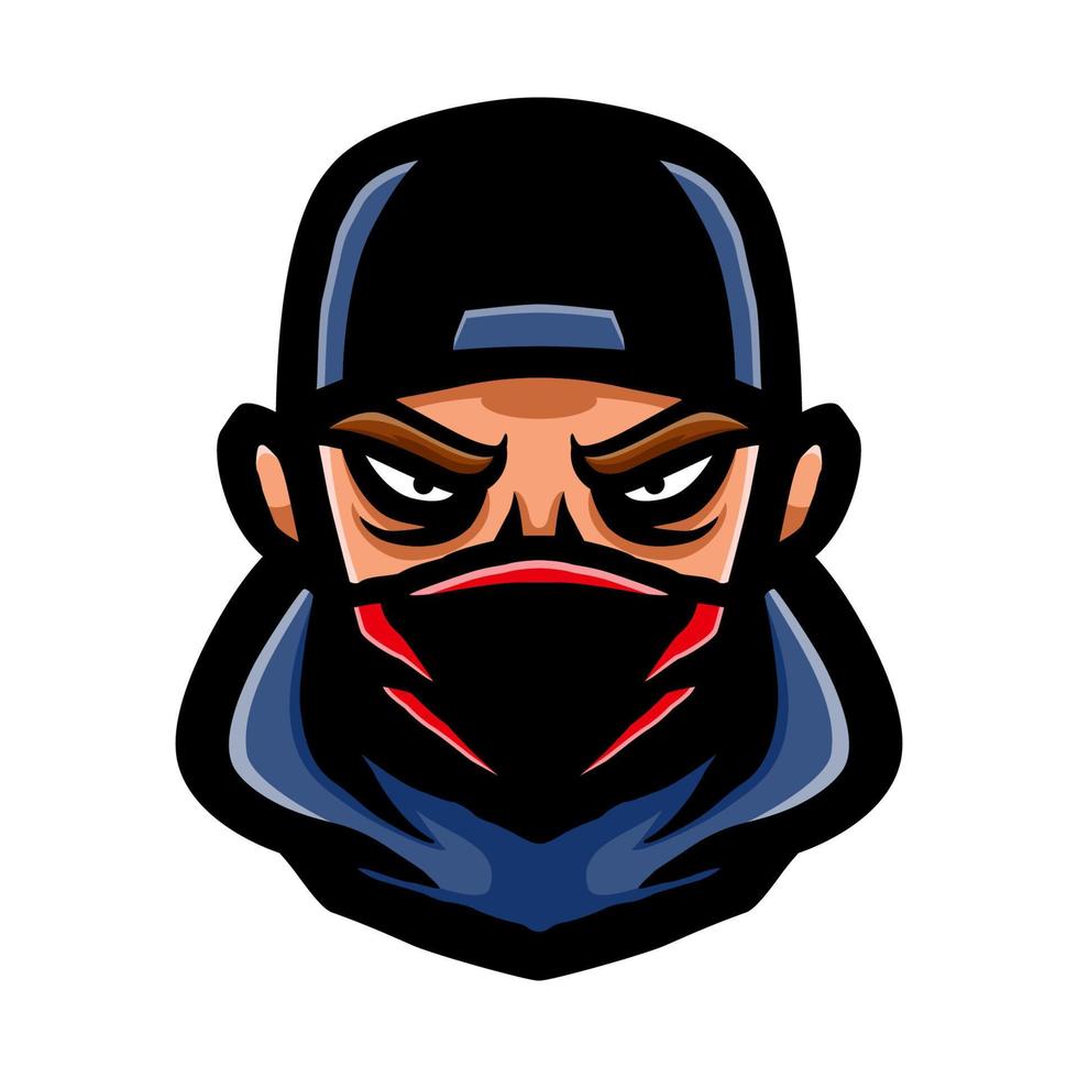 Badboy head logo mascot design vector