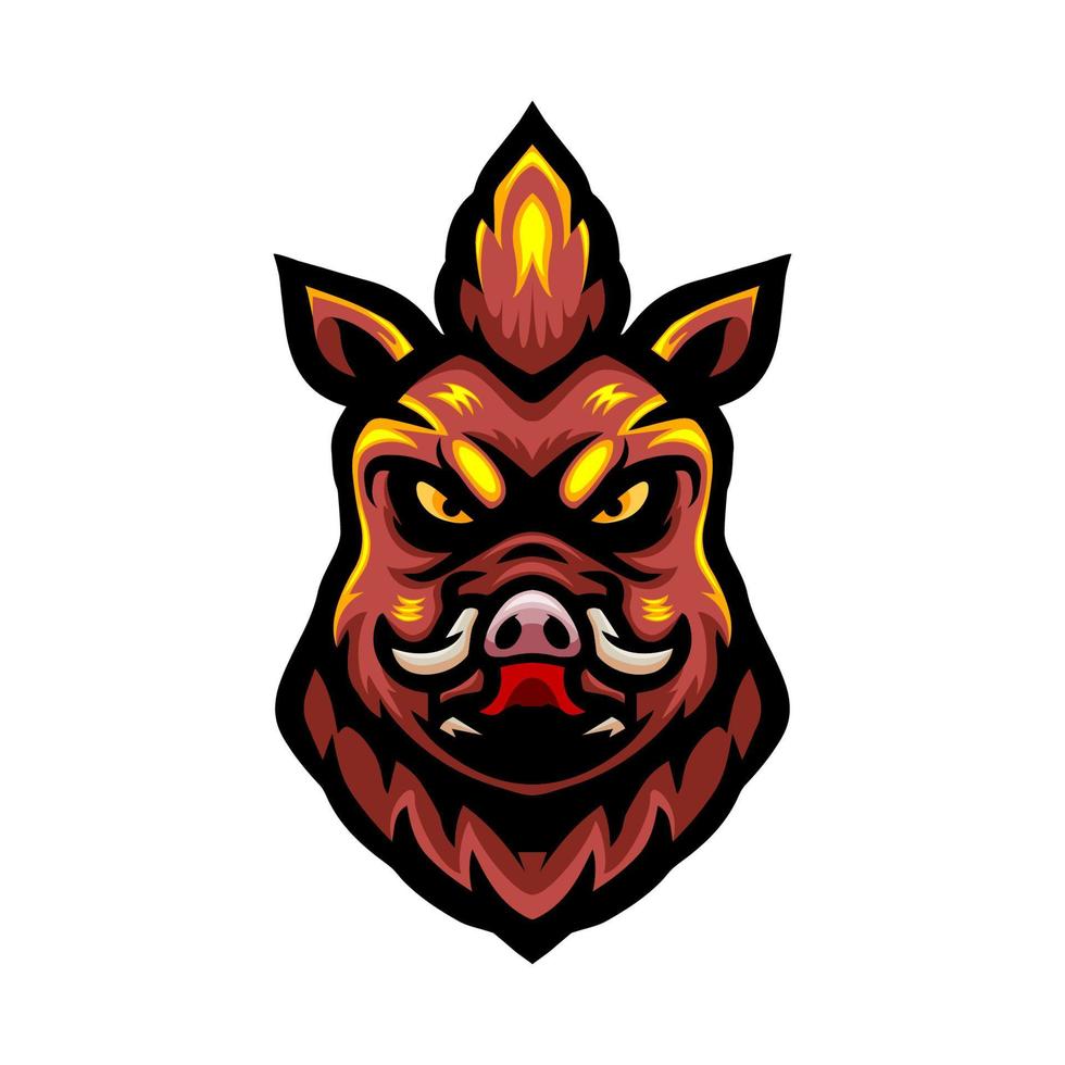 Wild boar head logo mascot design vector
