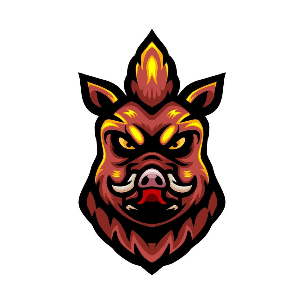 Wild boar head logo mascot design vector