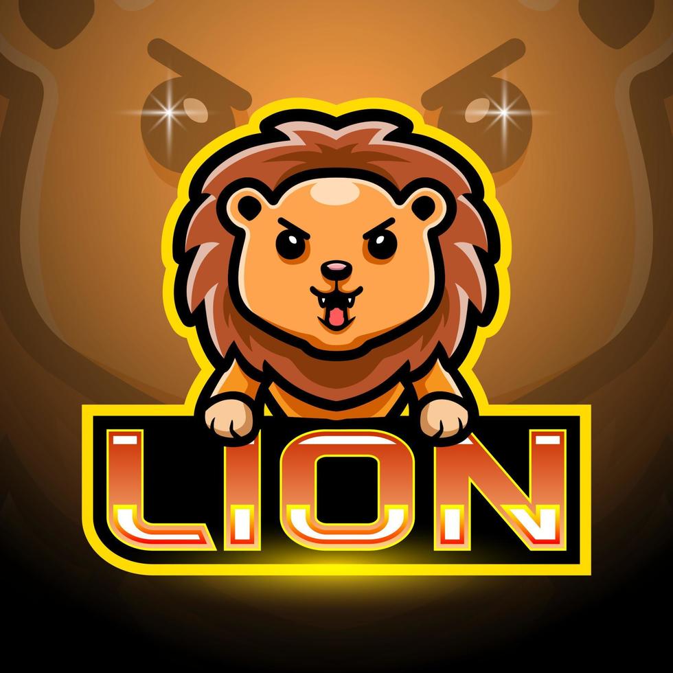 Lion esport logo mascot design vector