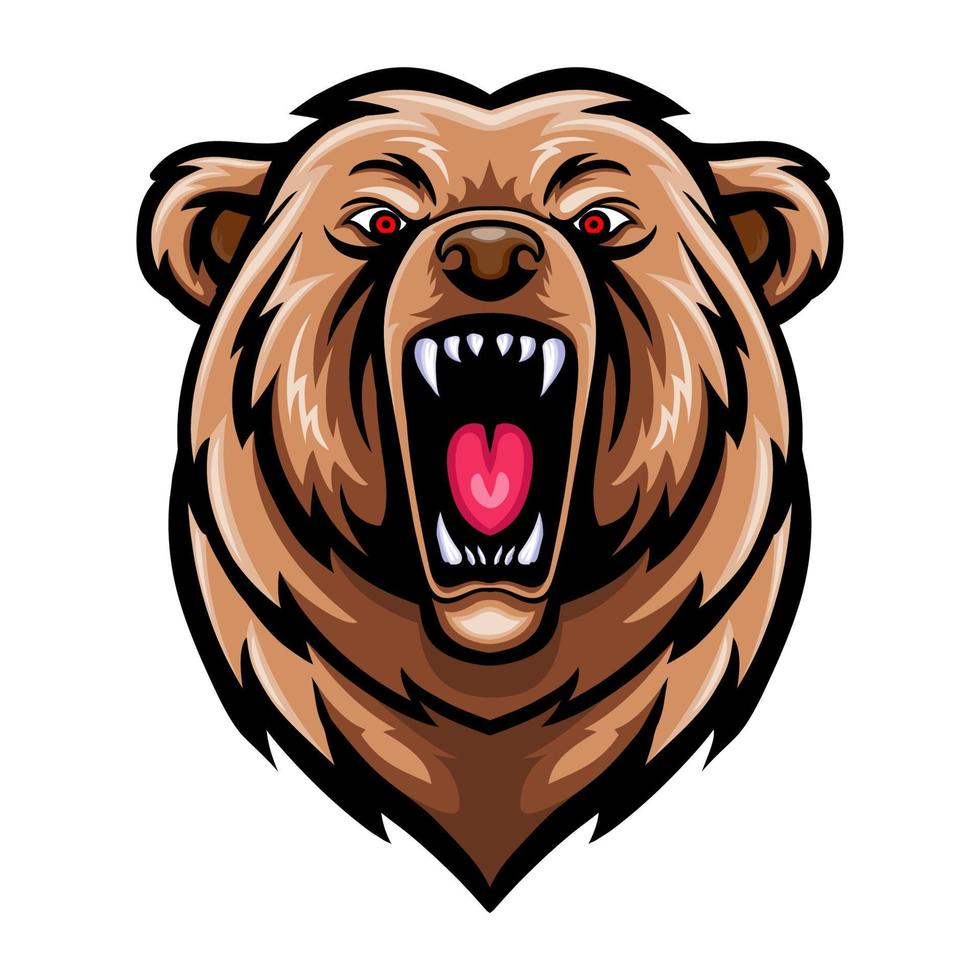 Bear head logo mascot design 17080996 Vector Art at Vecteezy
