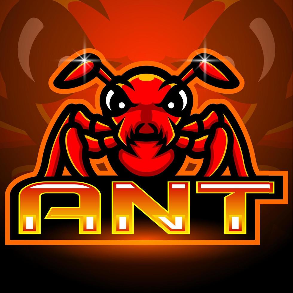 Ants mascot esport logo design vector