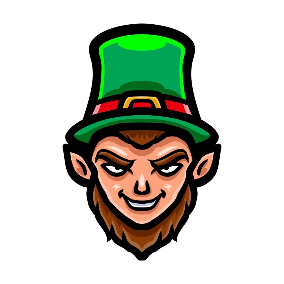 Leprechaun head logo mascot design vector