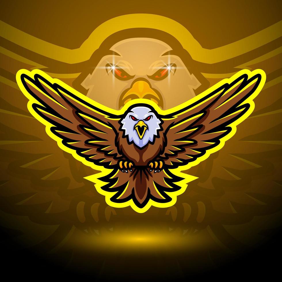 Eagle mascot sport esport logo design vector