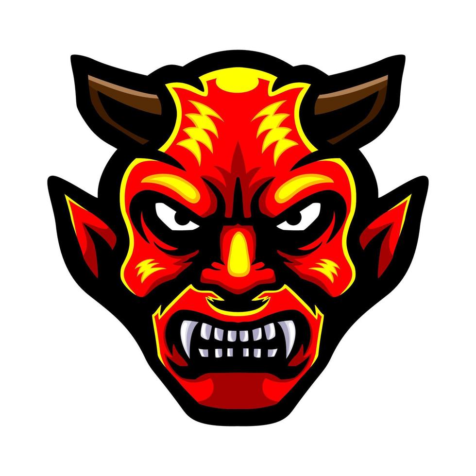 Devil head logo mascot design vector