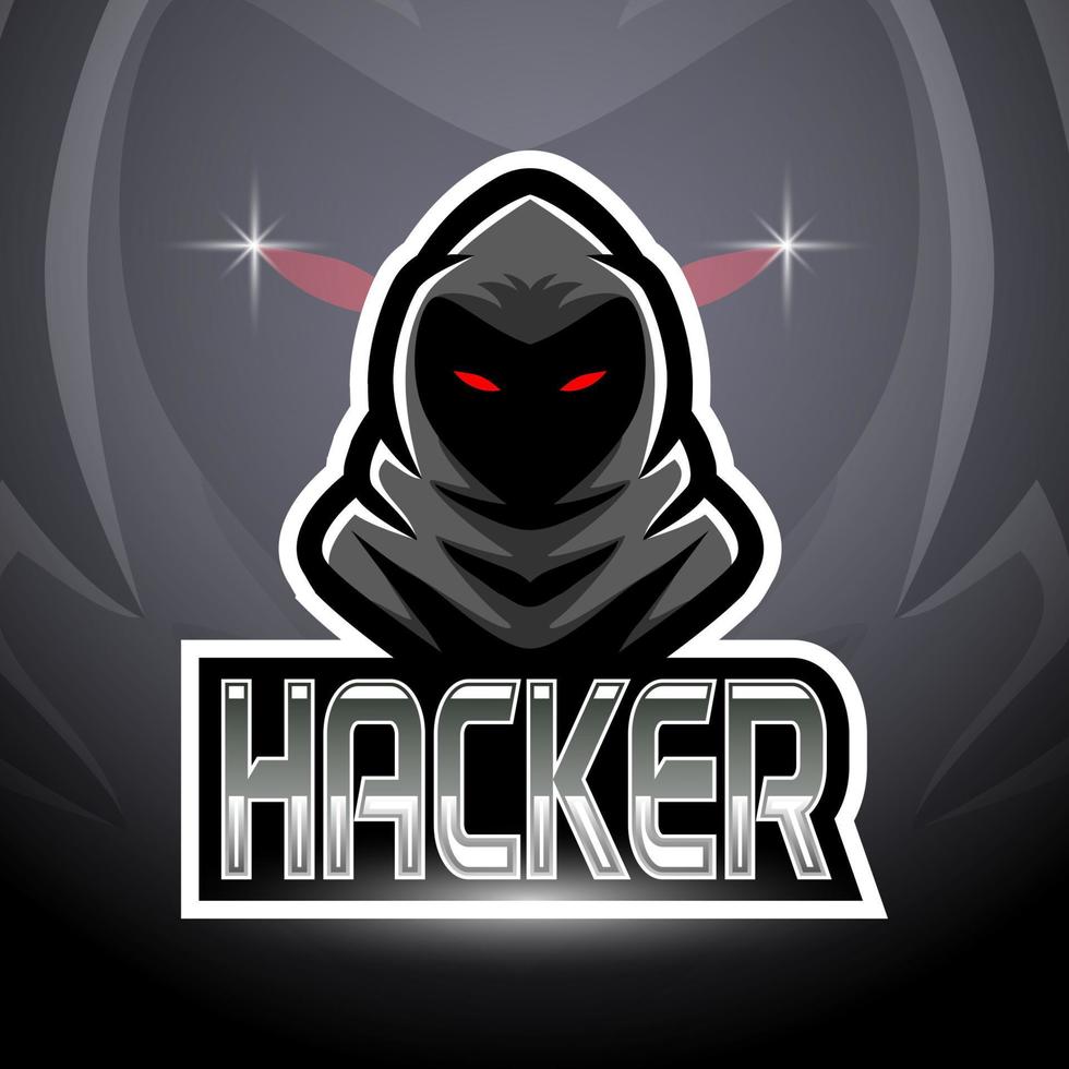 Hacker esport logo mascot design vector