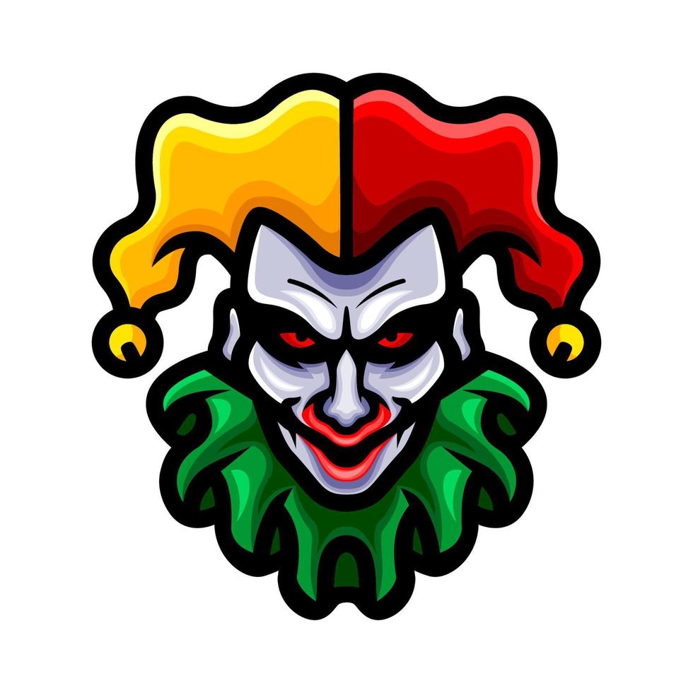 Clown head logo mascot design vector