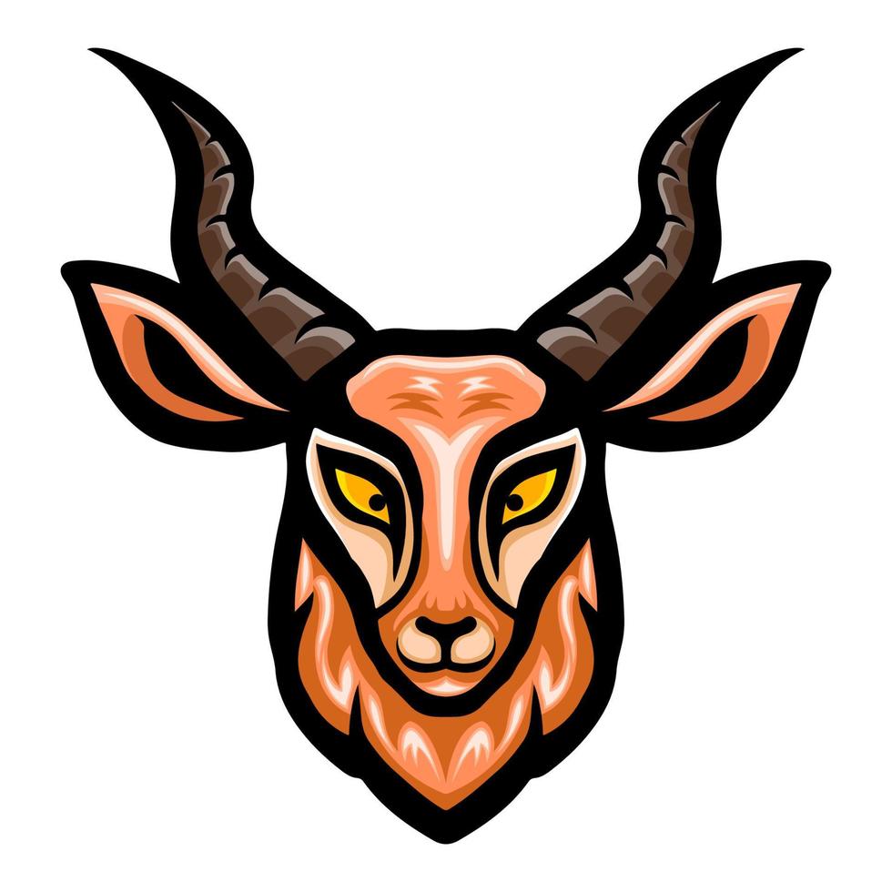 Gazelle head logo mascot design vector