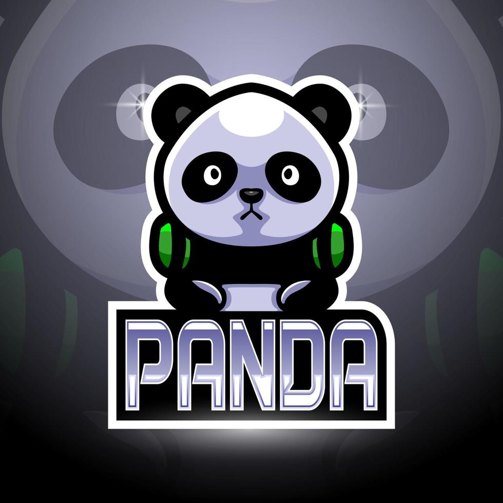 Panda esport logo mascot design vector