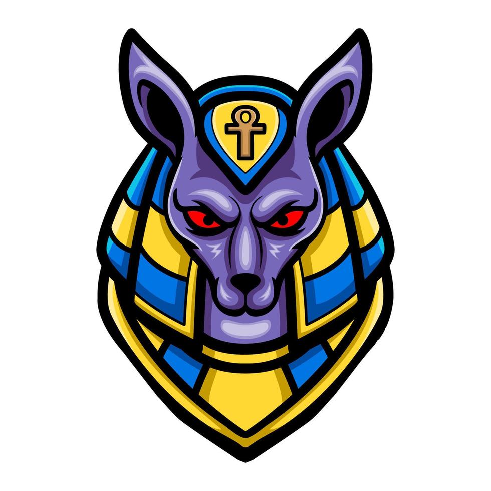 Anubis head logo mascot design vector