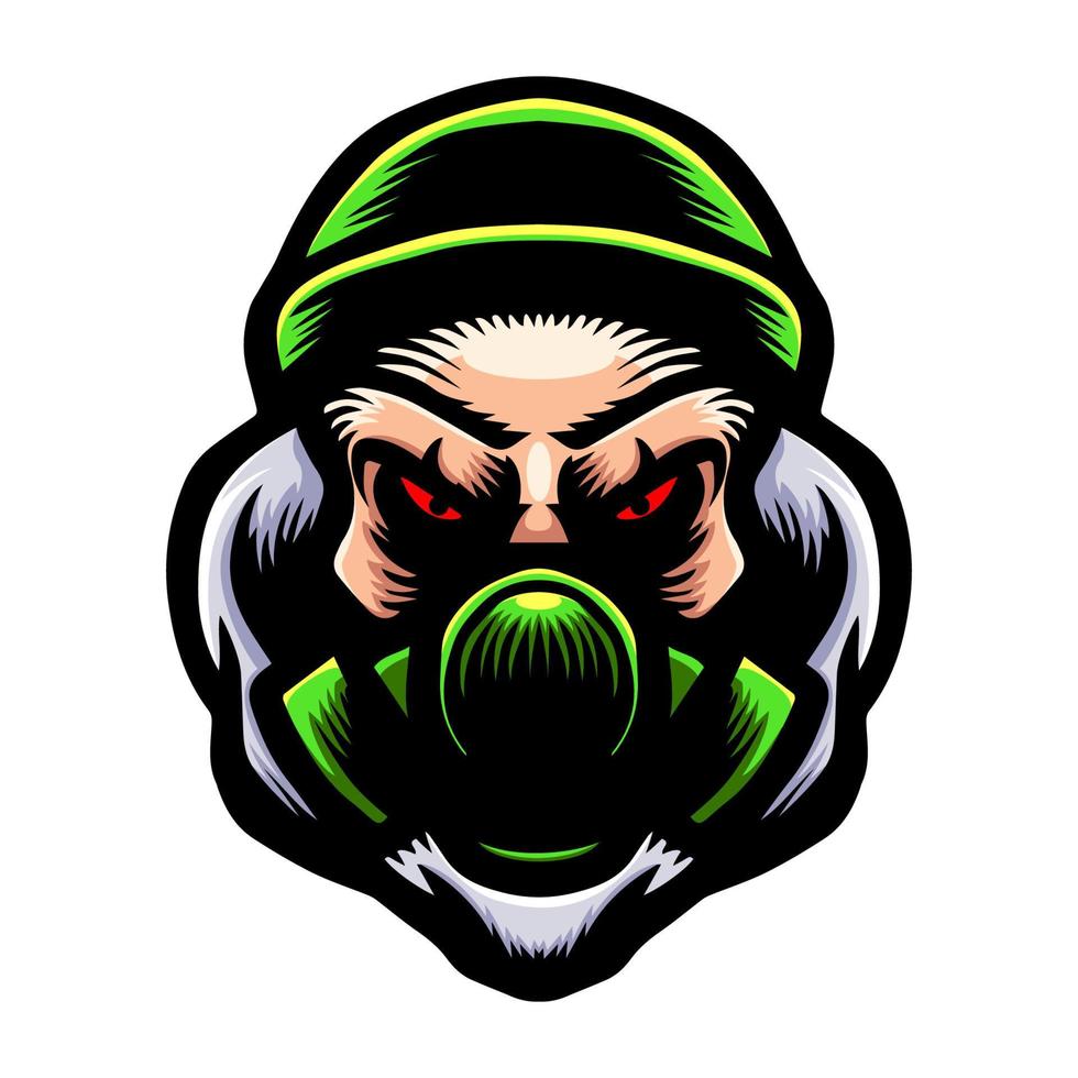 Toxic head logo mascot design vector