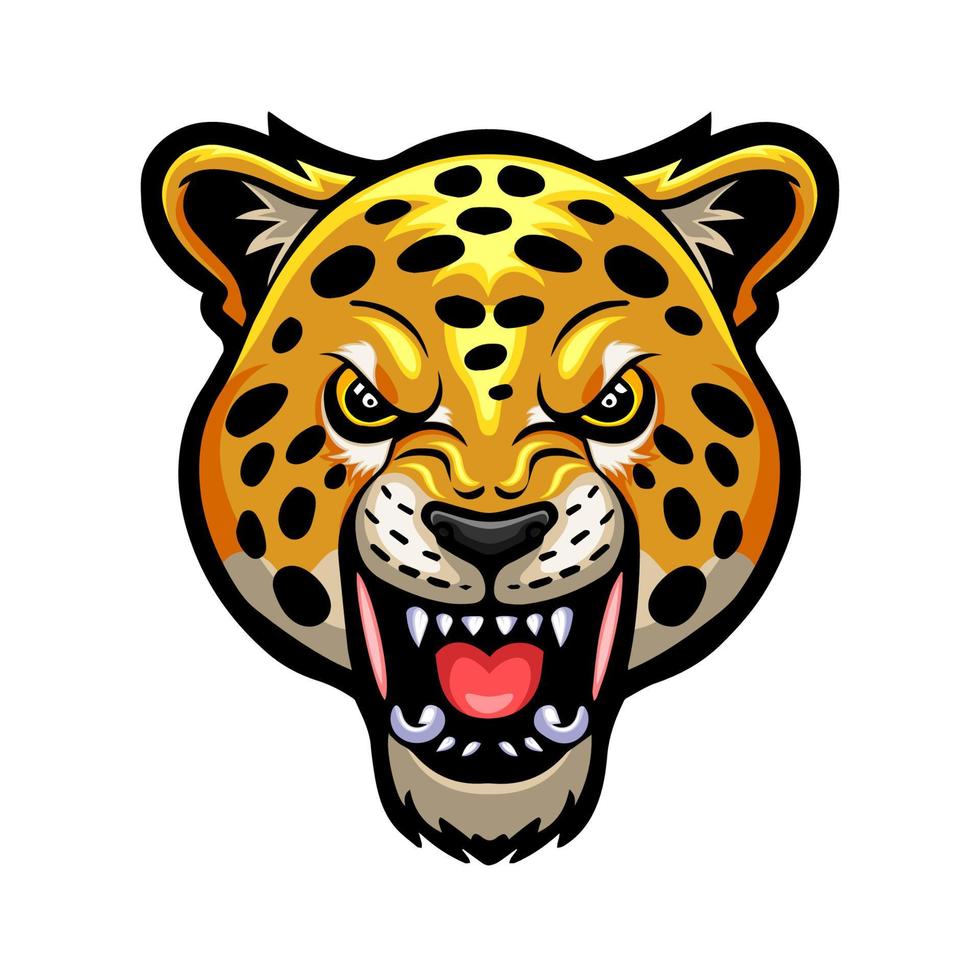 Cheetah head logo mascot design vector