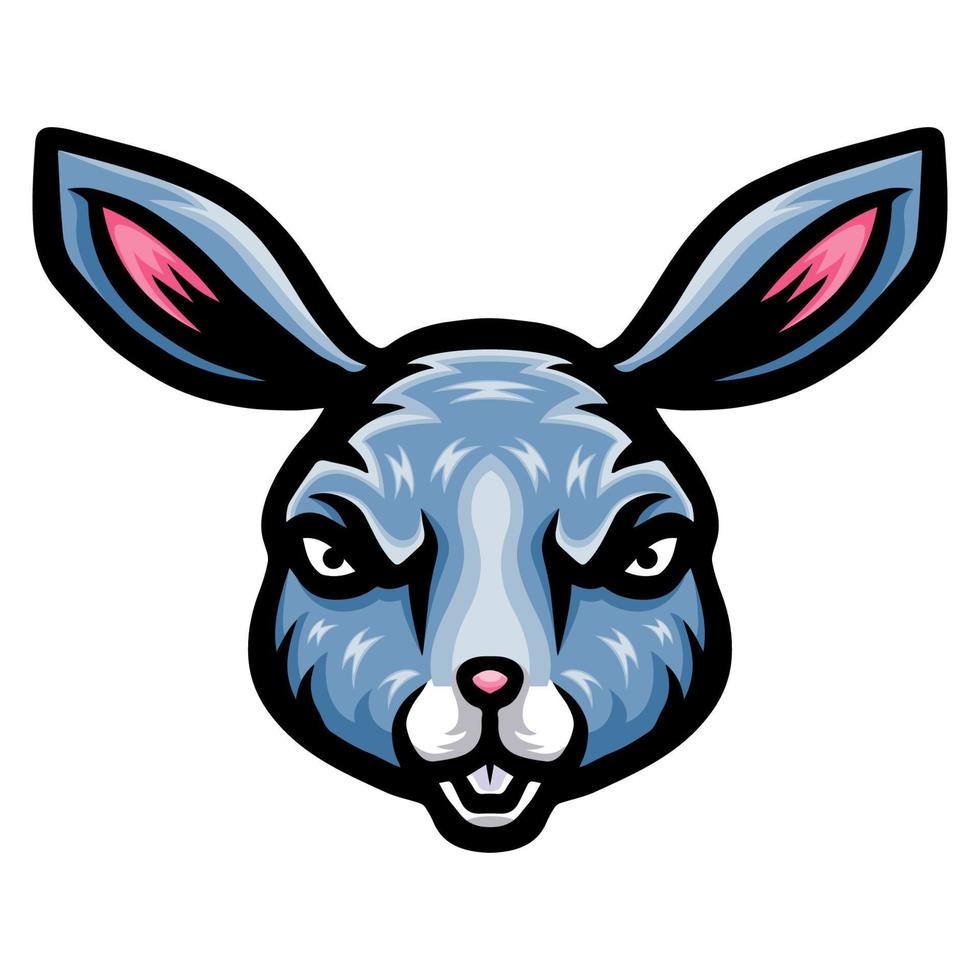 diseño de mascota con logo de cabeza de conejo vector