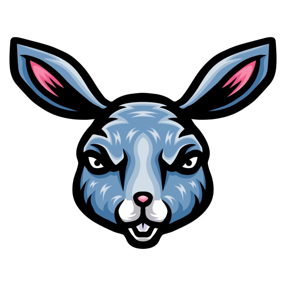 Rabbit head logo mascot design vector