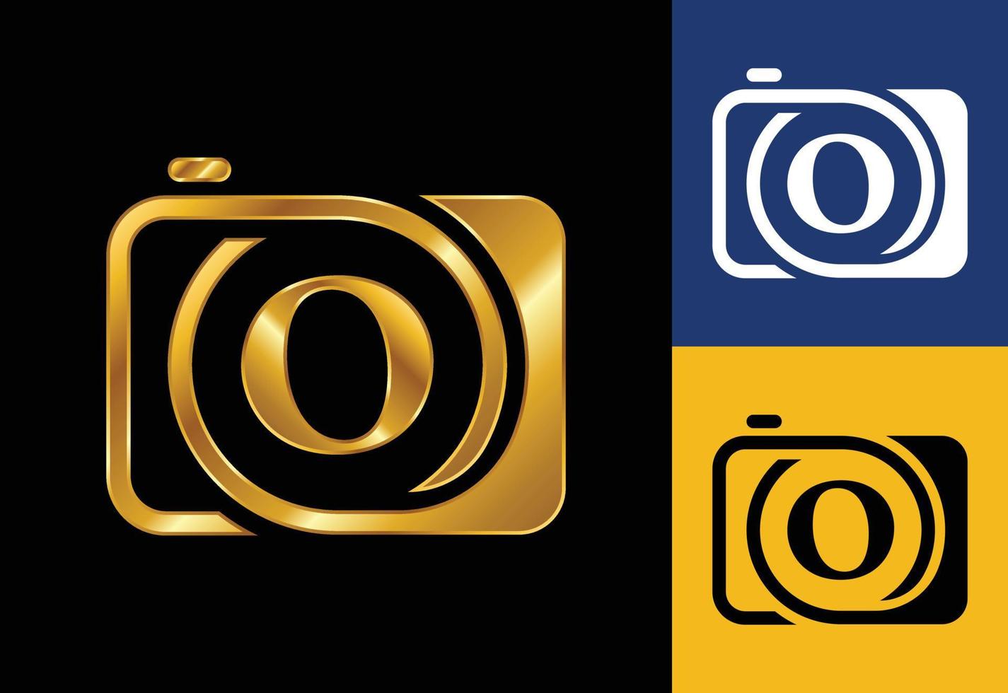 Initial O monogram letter with a camera icon. Logo for photography business, and company identity vector